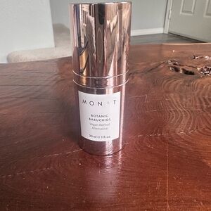 Monat Vegan Retinol for fine li es around eyes.